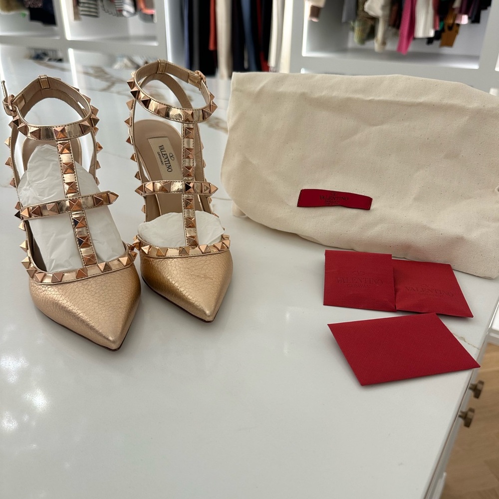 Valentino Rose gold Rock Stud heels